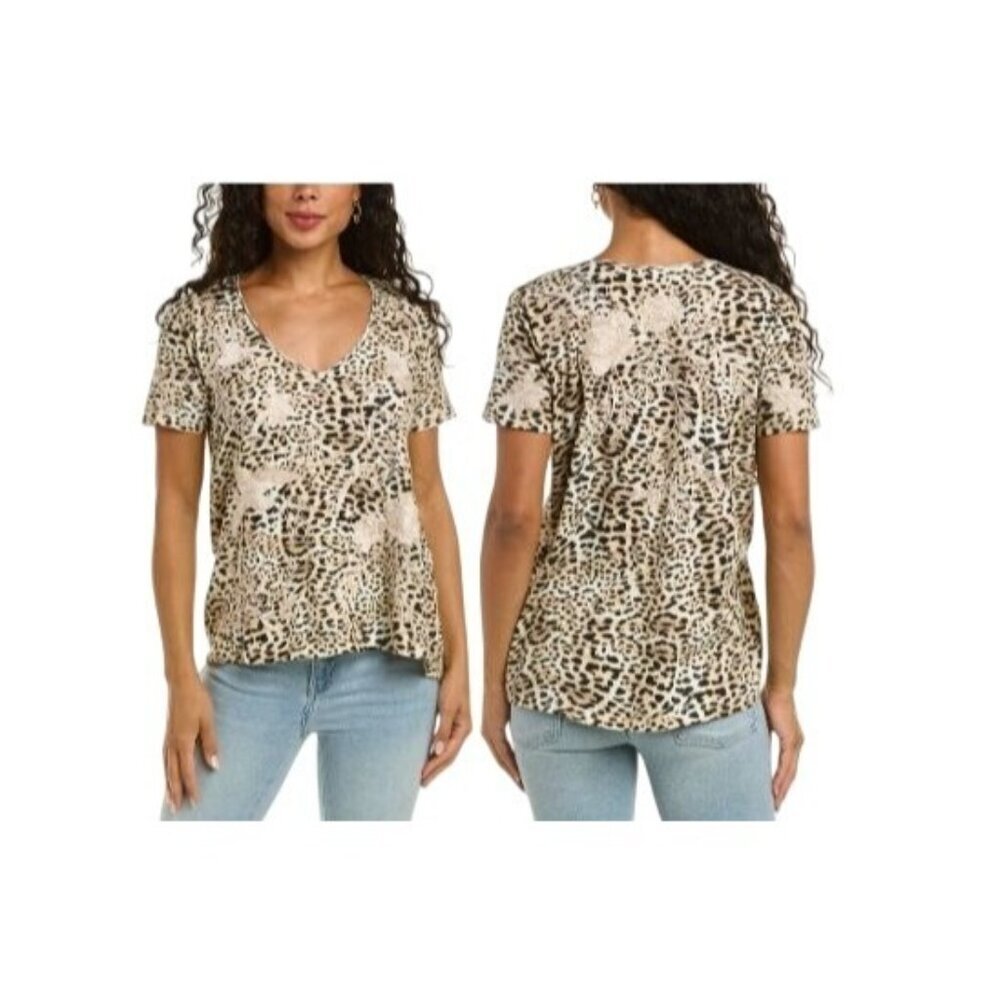 Johnny Was Frankie Everyday T-Shirt Womens Size 3X Embroidered Boho Animal Print